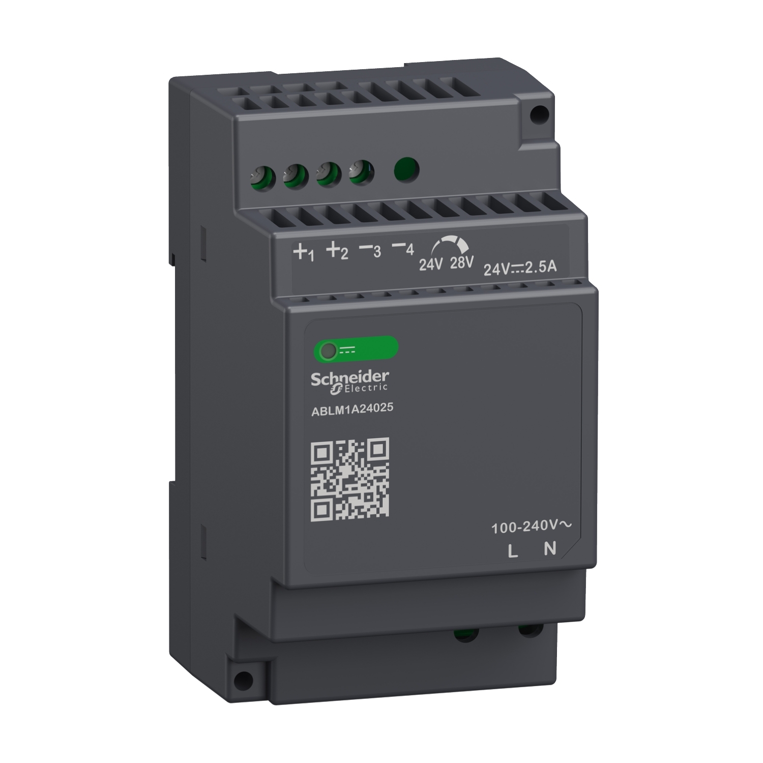 Fonte de alimentação regulada, 100-240v ac, 24v 2.5 a, monofásico, modular