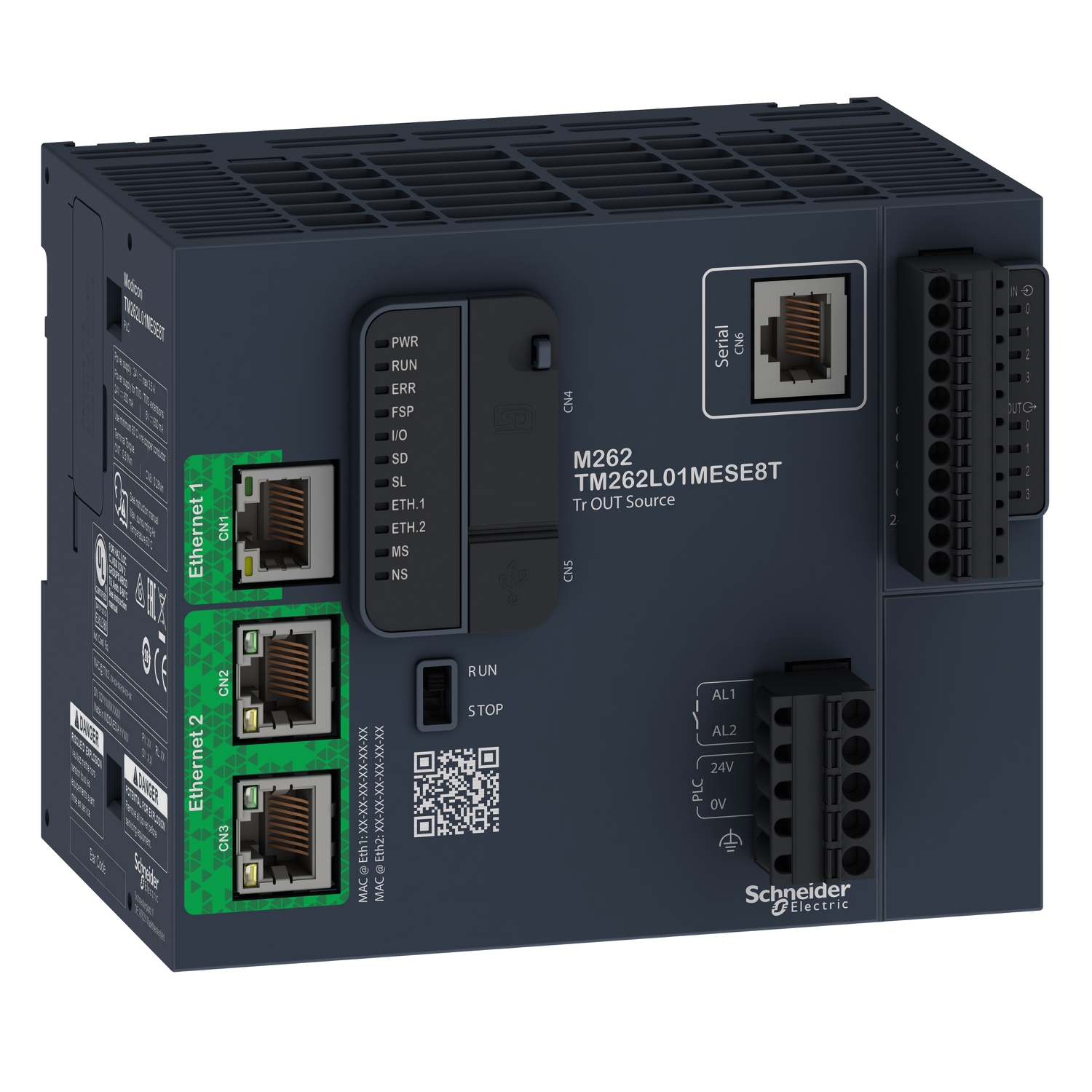 controlador lógico, Modicon M262, 5 ns por instrução, Ethernet optimizeada