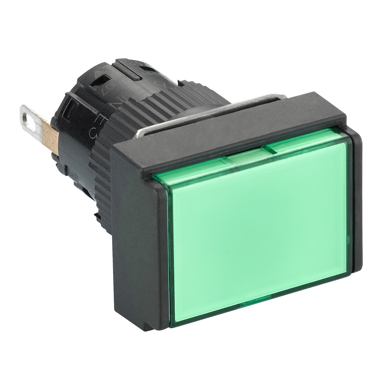 rectangular pilot light Ø16 IP65 green - integral LED 24VDCpolarised connector