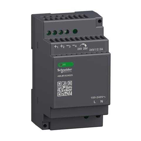 Fonte de alimentação regulada, 100-240v ac, 24v 2.5 a, monofásico, modular