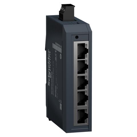 switch de rede, Modicon Networking, modelo padrão não gerido, 5 portas para cabo de cobre